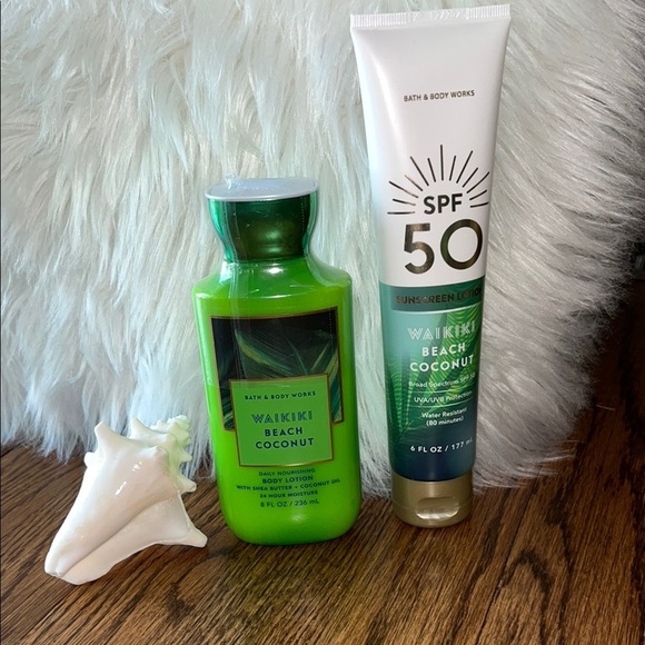🆕 Bath & Bodywork’s Waikiki Beach Coconut SPF 50 Sunscreen and Body Lotion - Picture 1 of 10